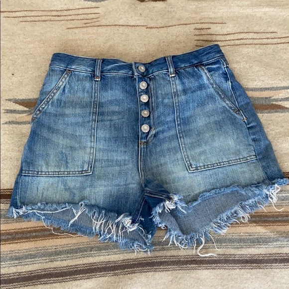 Free People Pants - Free people button front denim shorts
